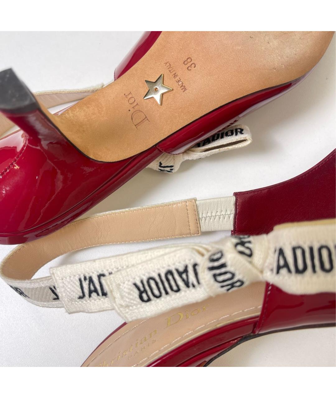 CHRISTIAN DIOR Красные туфли из лакированной кожи, фото 5