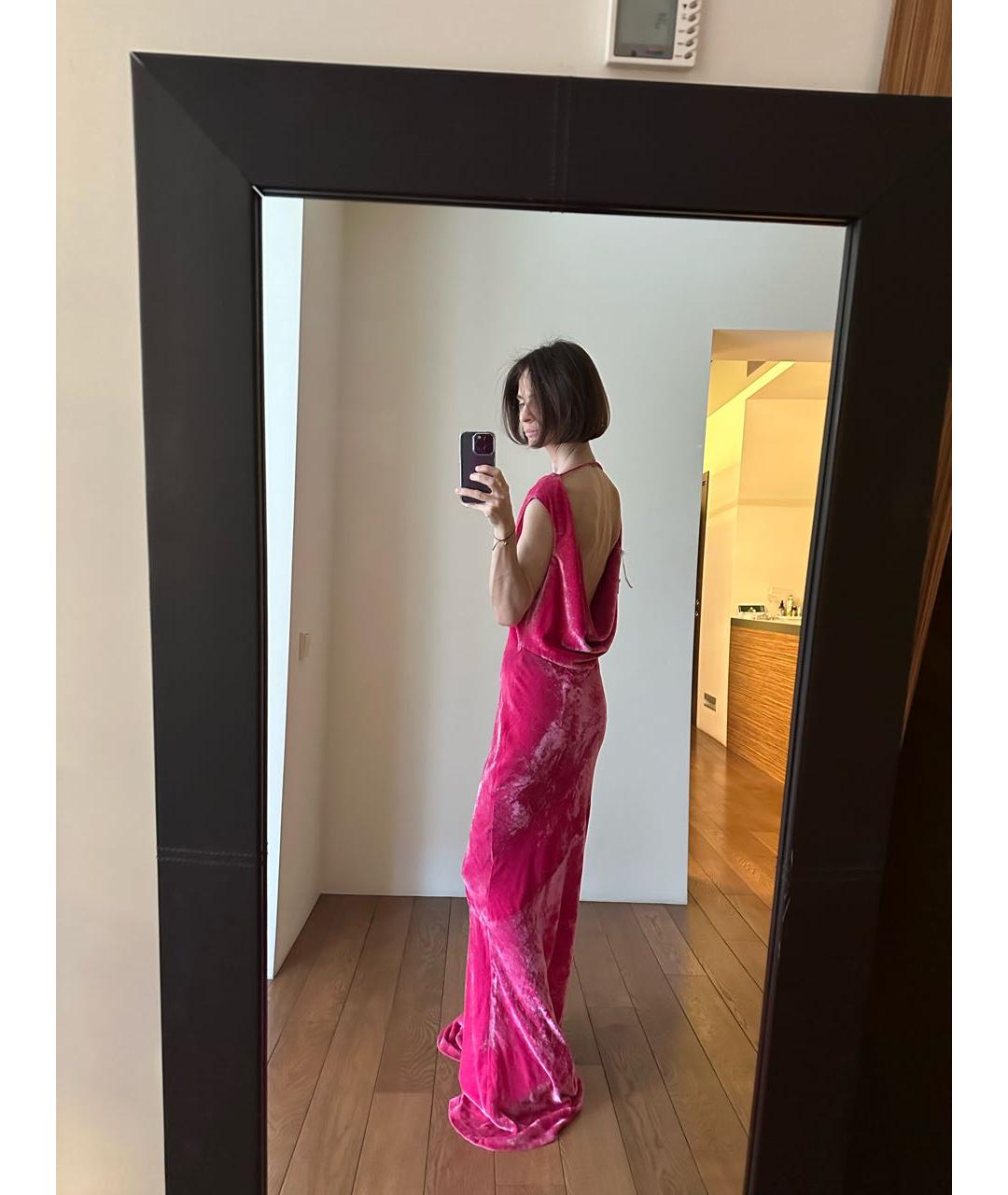 ERIKA CAVALLINI Розовое бархатное вечернее платье, фото 6