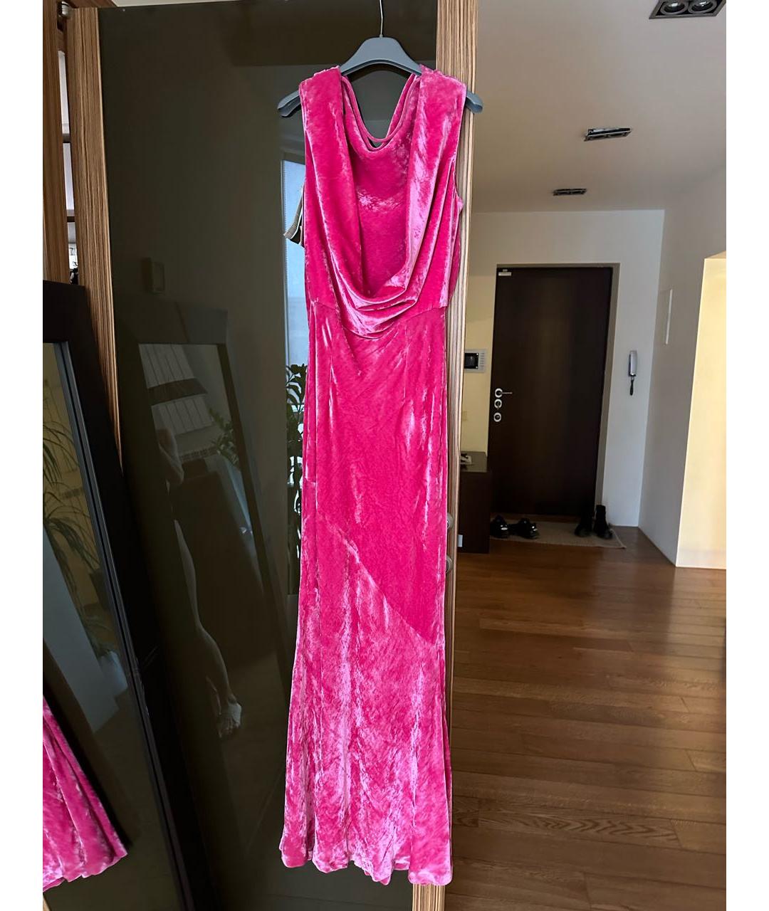 ERIKA CAVALLINI Розовое бархатное вечернее платье, фото 2