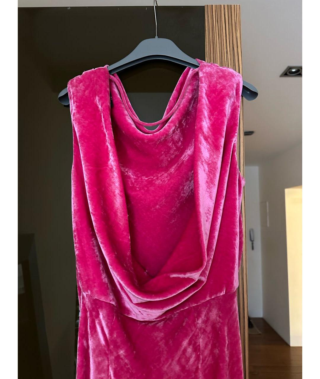 ERIKA CAVALLINI Розовое бархатное вечернее платье, фото 4