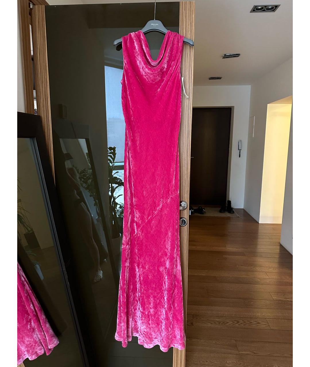ERIKA CAVALLINI Розовое бархатное вечернее платье, фото 7