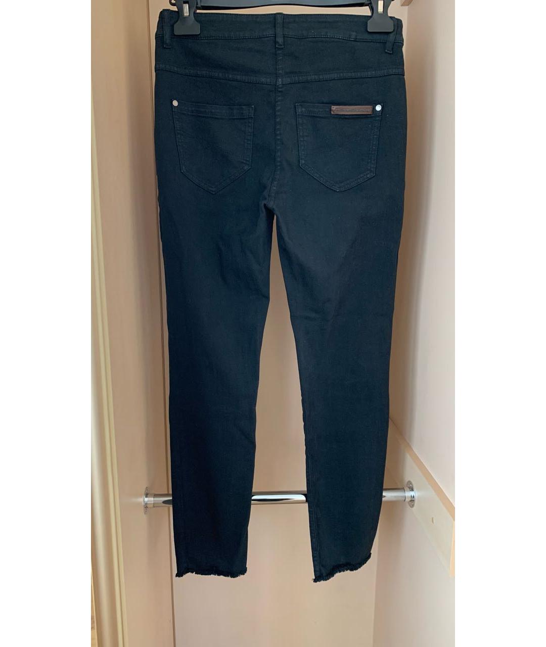 BRUNELLO CUCINELLI Черные хлопко-эластановые прямые джинсы, фото 2