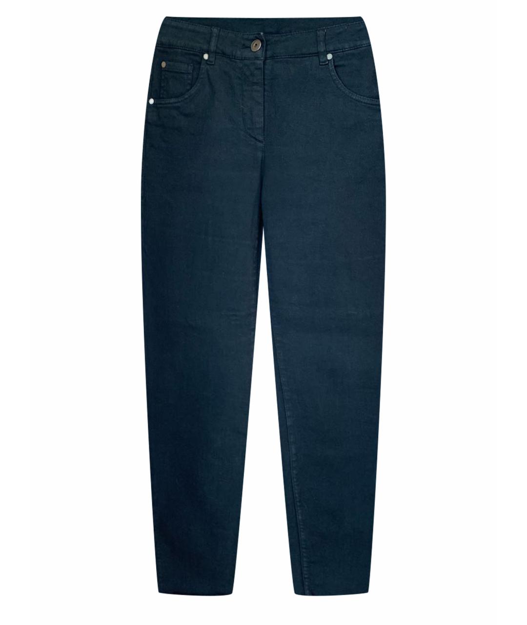 BRUNELLO CUCINELLI Черные хлопко-эластановые прямые джинсы, фото 1