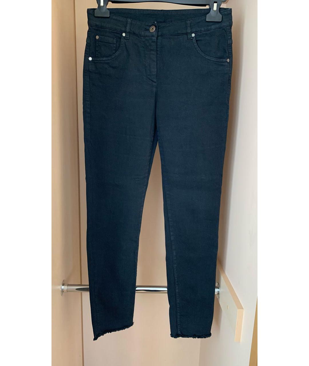 BRUNELLO CUCINELLI Черные хлопко-эластановые прямые джинсы, фото 7