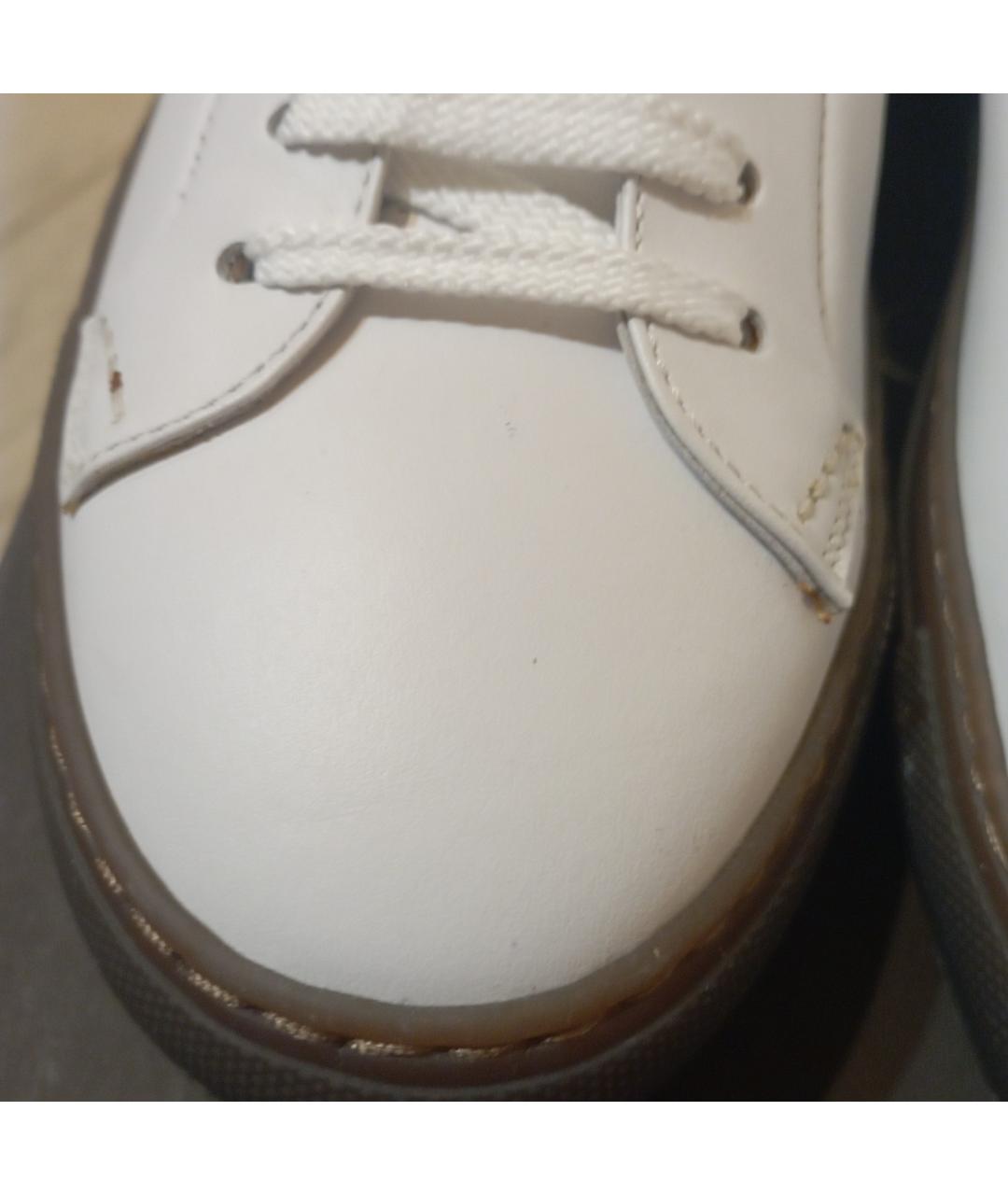 DOUCAL'S Белые кожаные низкие кроссовки / кеды, фото 8