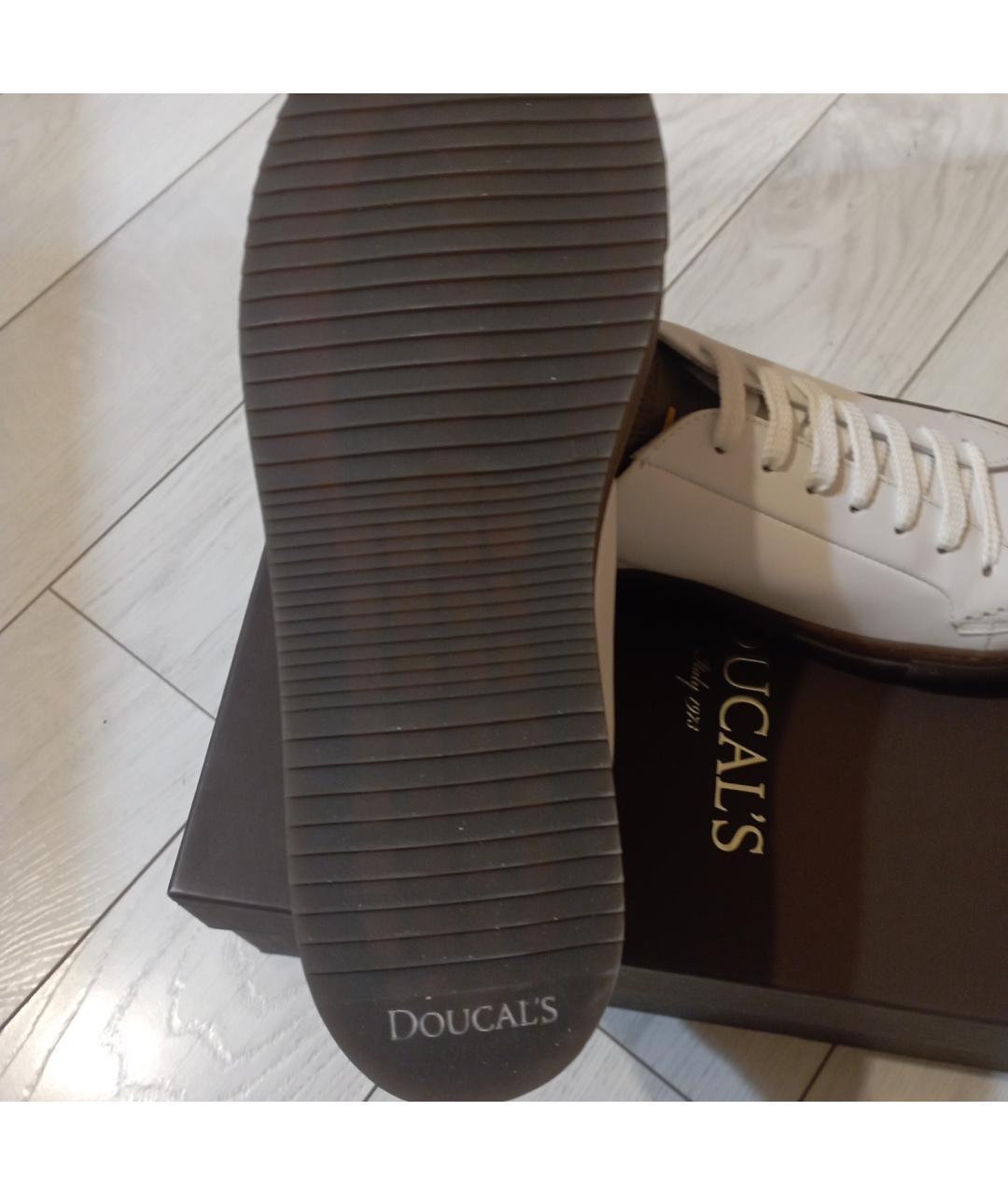 DOUCAL'S Белые кожаные низкие кроссовки / кеды, фото 5