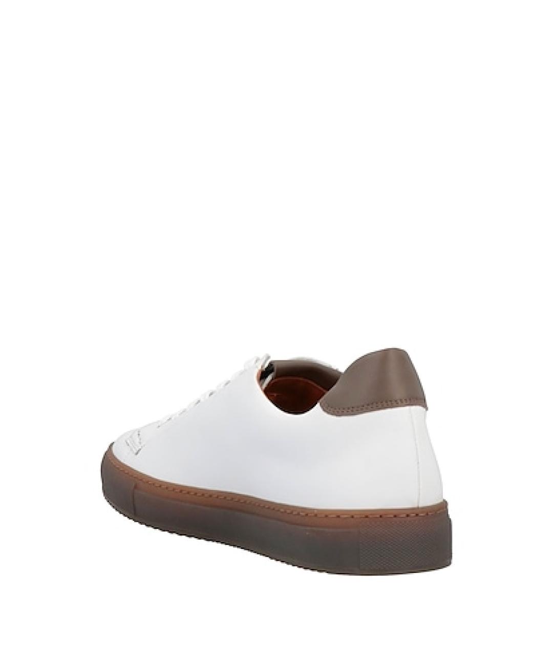 DOUCAL'S Белые кожаные низкие кроссовки / кеды, фото 4