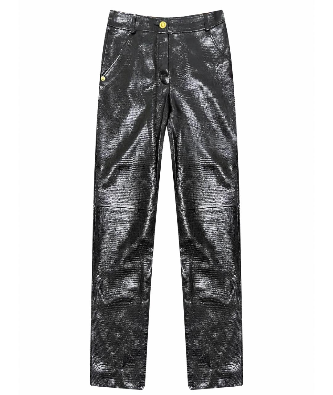 CHANEL PRE-OWNED Черные кожаные прямые брюки, фото 1