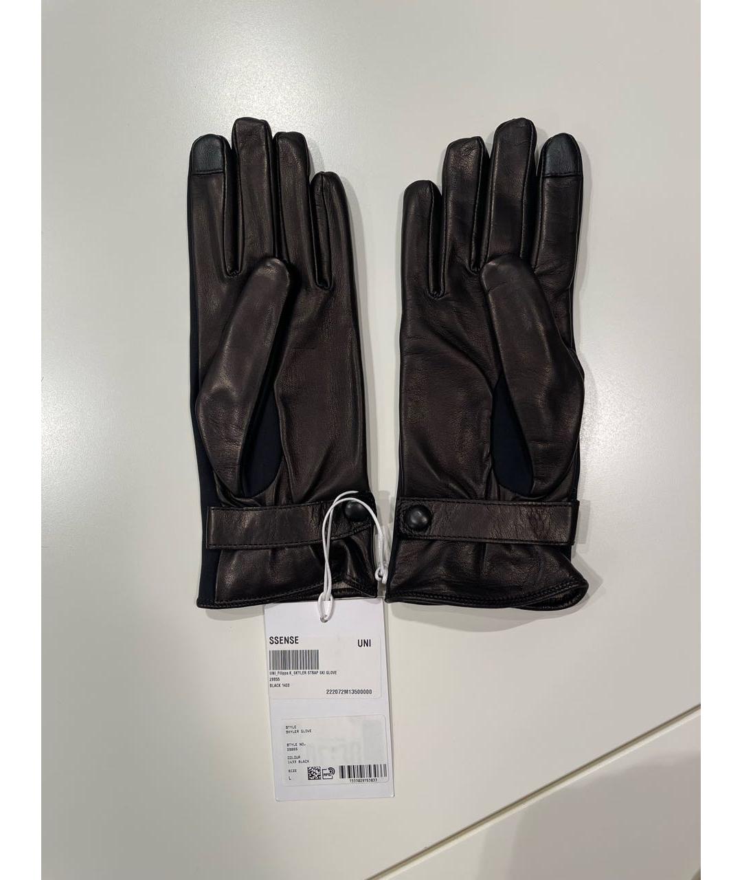 FILIPPA-K Черные кожаные перчатки, фото 6