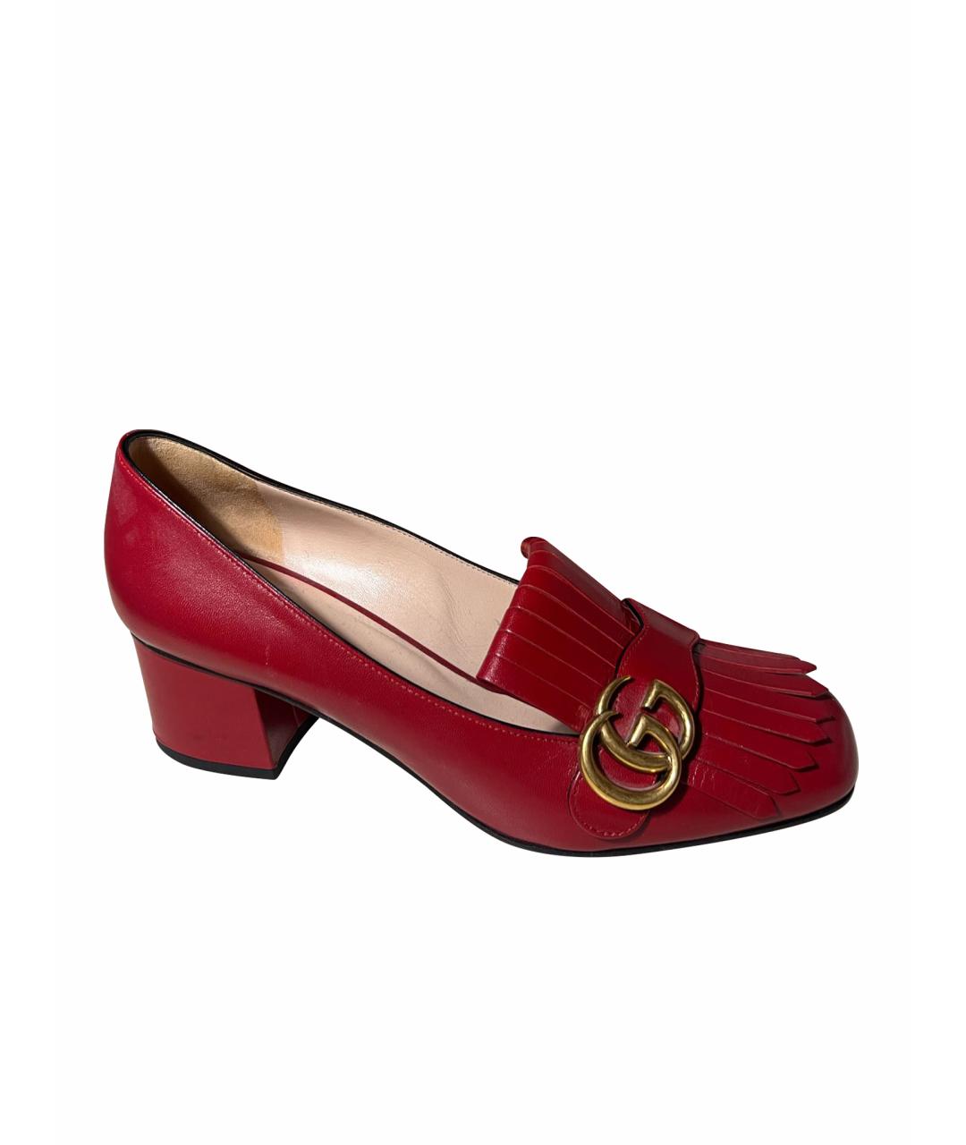 GUCCI Красные кожаные туфли, фото 1