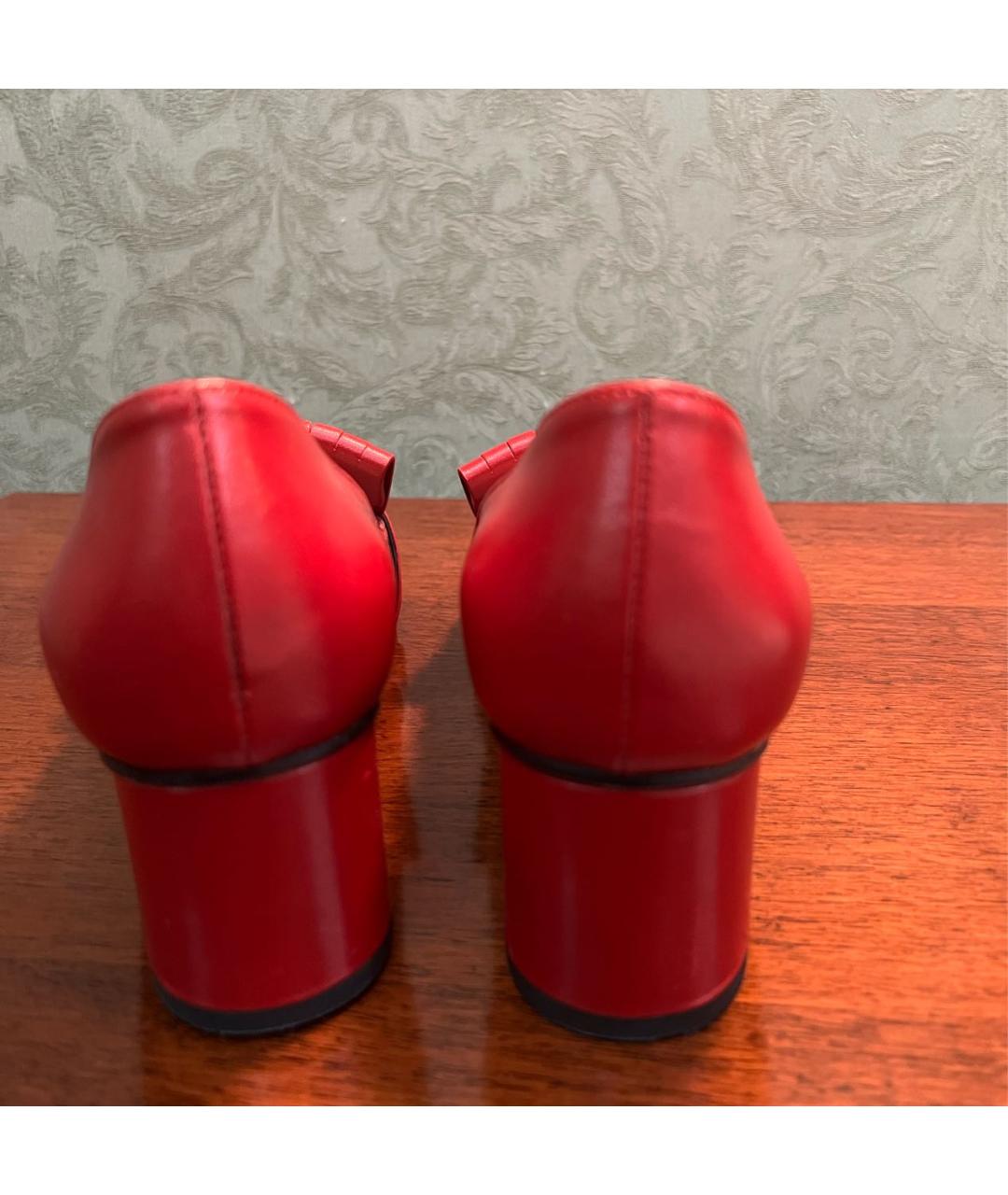 GUCCI Красные кожаные туфли, фото 4