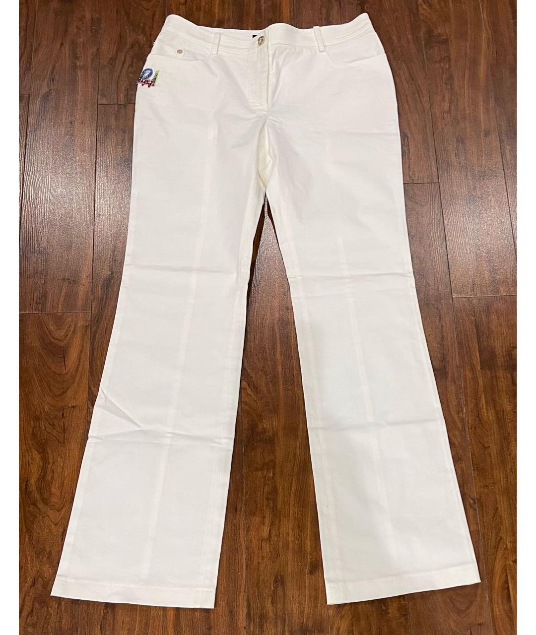 VERSACE Белые хлопко-эластановые джинсы клеш, фото 9