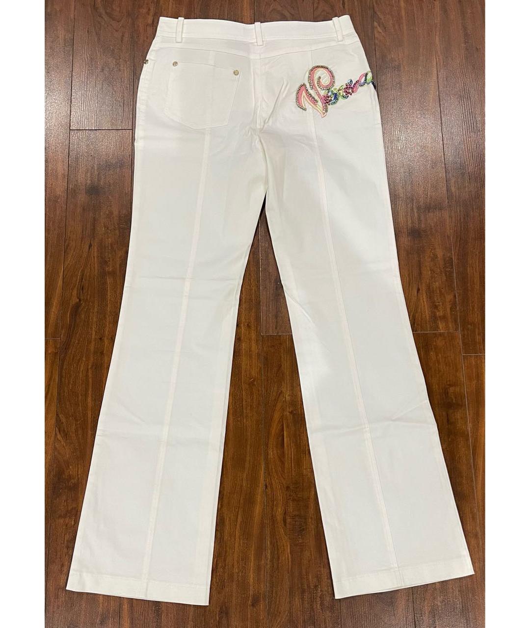 VERSACE Белые хлопко-эластановые джинсы клеш, фото 2