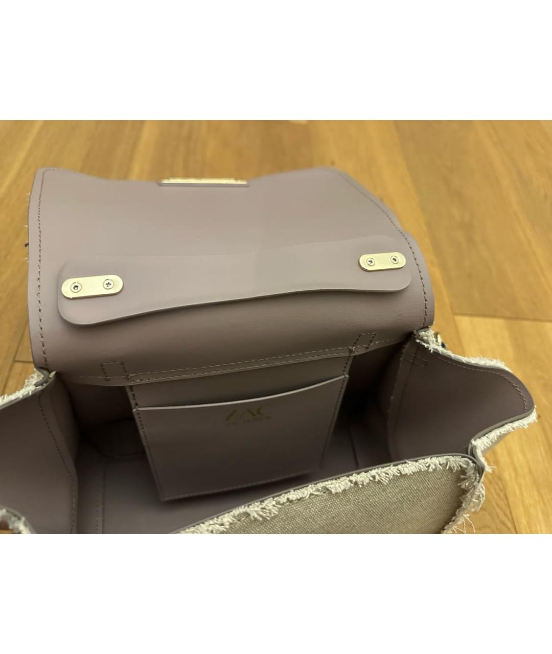ZAC ZAC POSEN Бежевая тканевая сумка с короткими ручками, фото 4