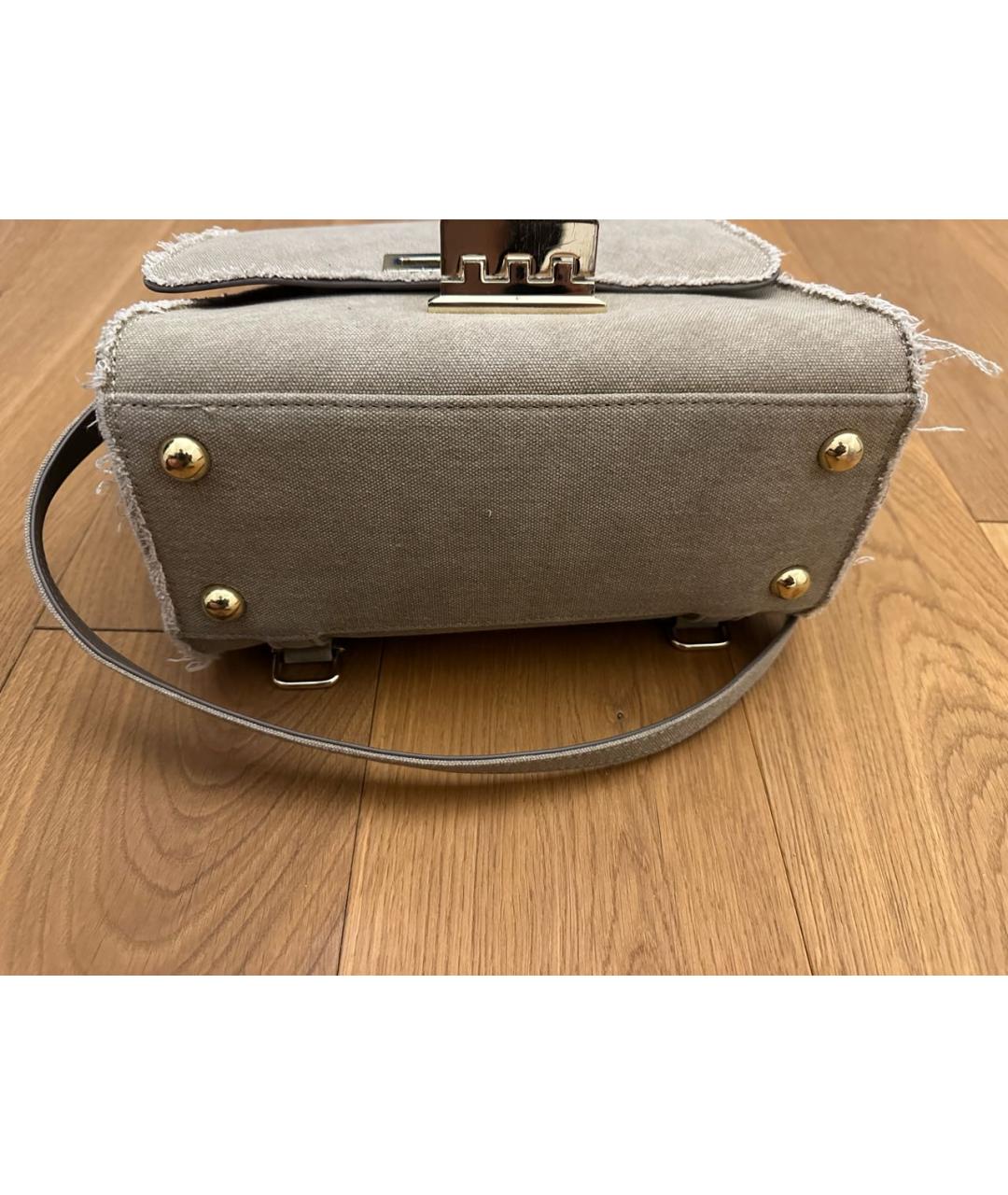 ZAC ZAC POSEN Бежевая тканевая сумка с короткими ручками, фото 3