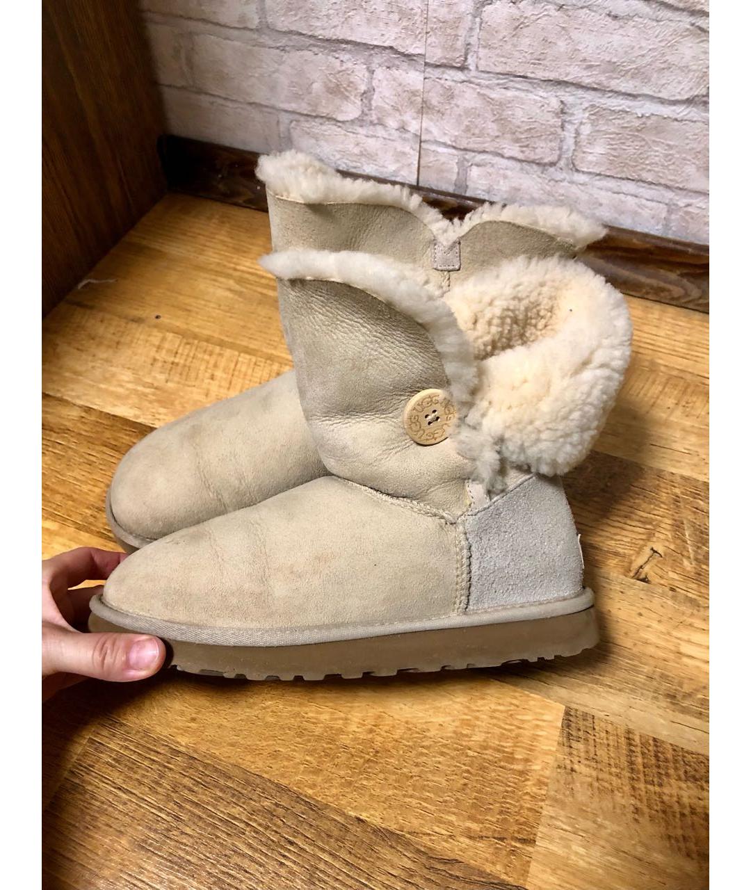 UGG AUSTRALIA Бежевые замшевые полусапоги, фото 7