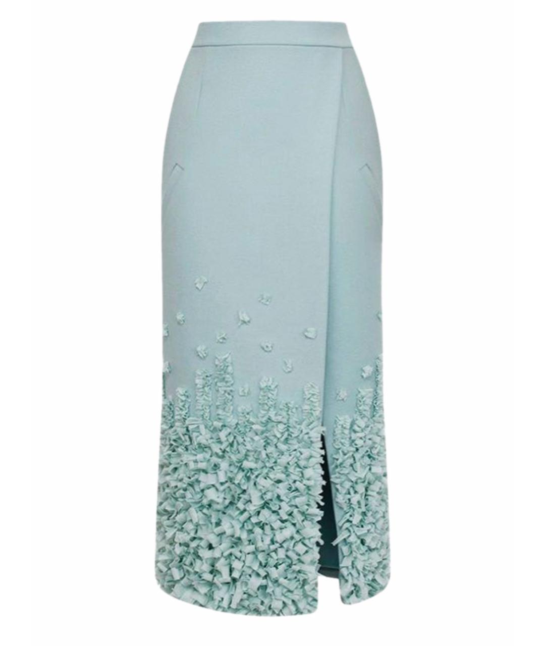 RUBAN Голубая кашемировая юбка миди, фото 1