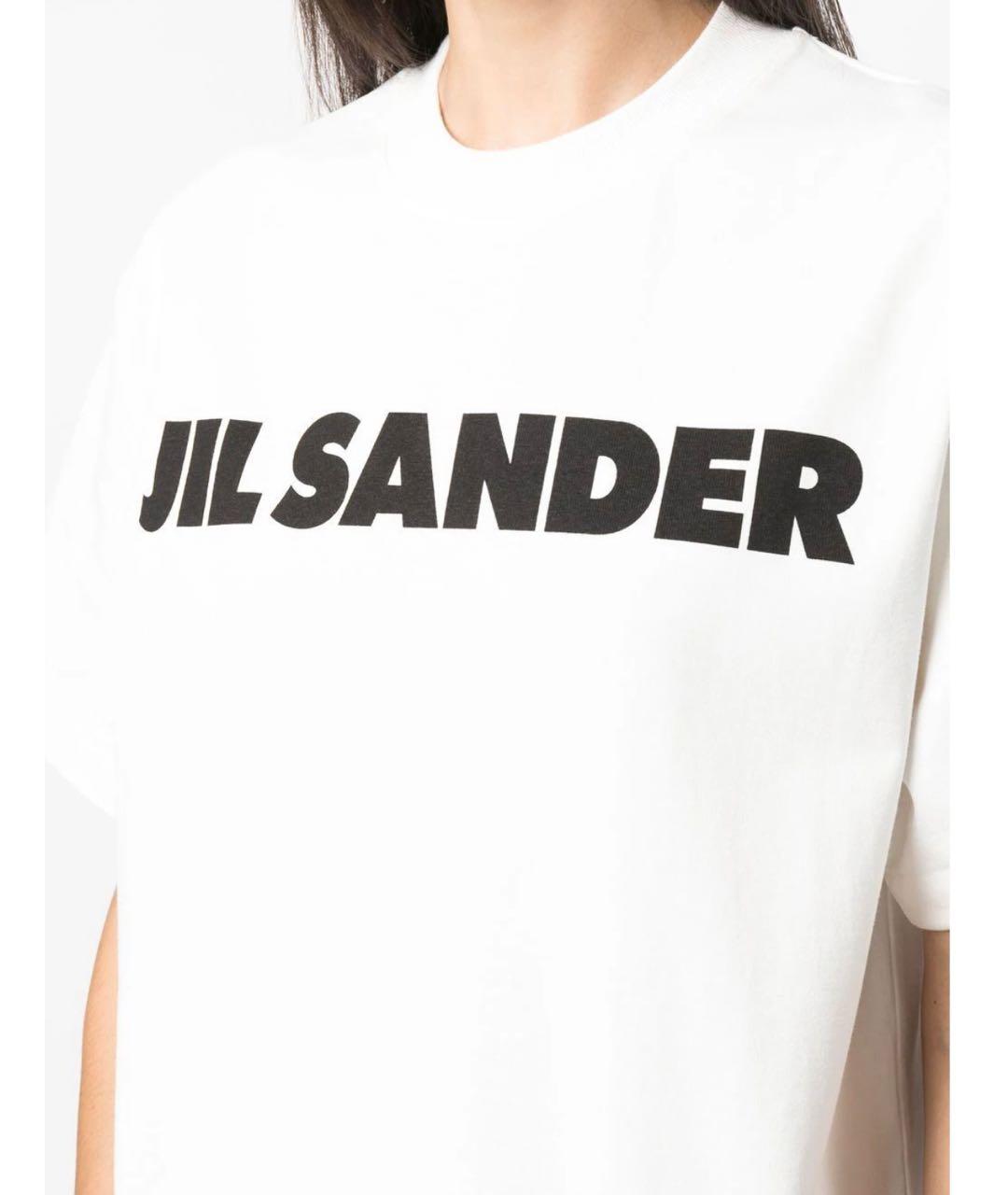 JIL SANDER Белая хлопковая футболка, фото 3