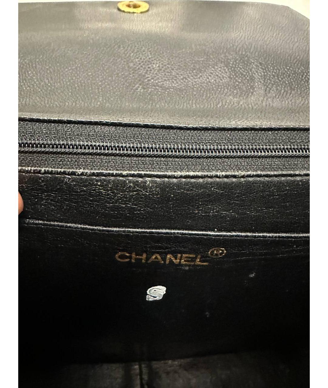 CHANEL Черная кожаная сумка с короткими ручками, фото 7