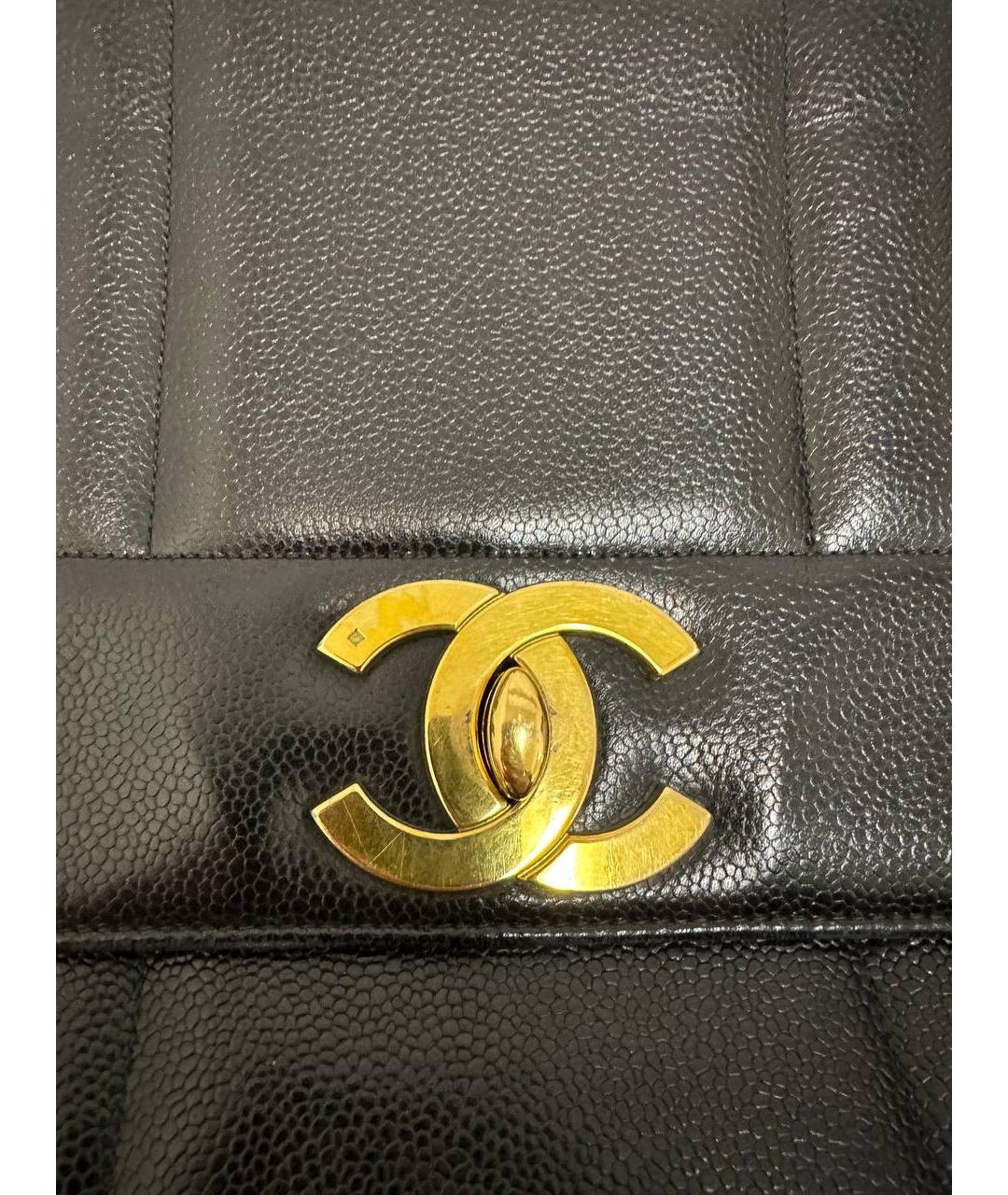 CHANEL Черная кожаная сумка с короткими ручками, фото 8