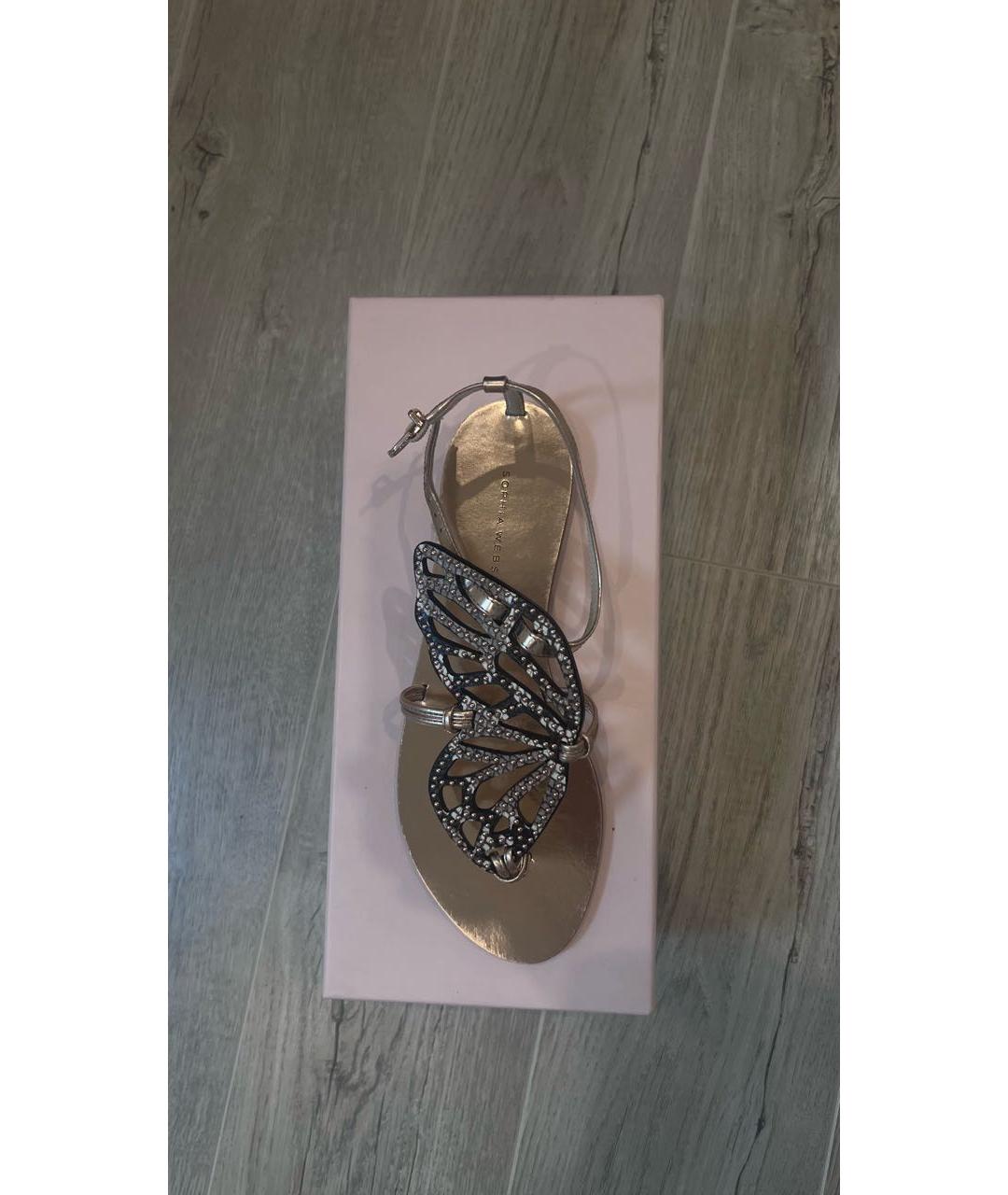 SOPHIA WEBSTER Золотые кожаные сандалии, фото 3