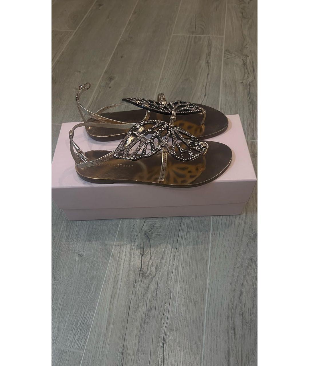SOPHIA WEBSTER Золотые кожаные сандалии, фото 9