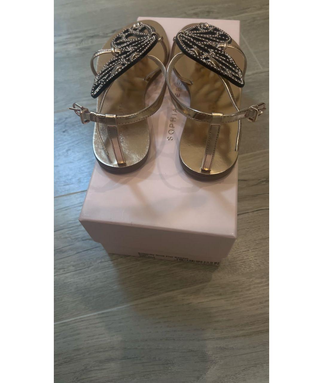 SOPHIA WEBSTER Золотые кожаные сандалии, фото 4