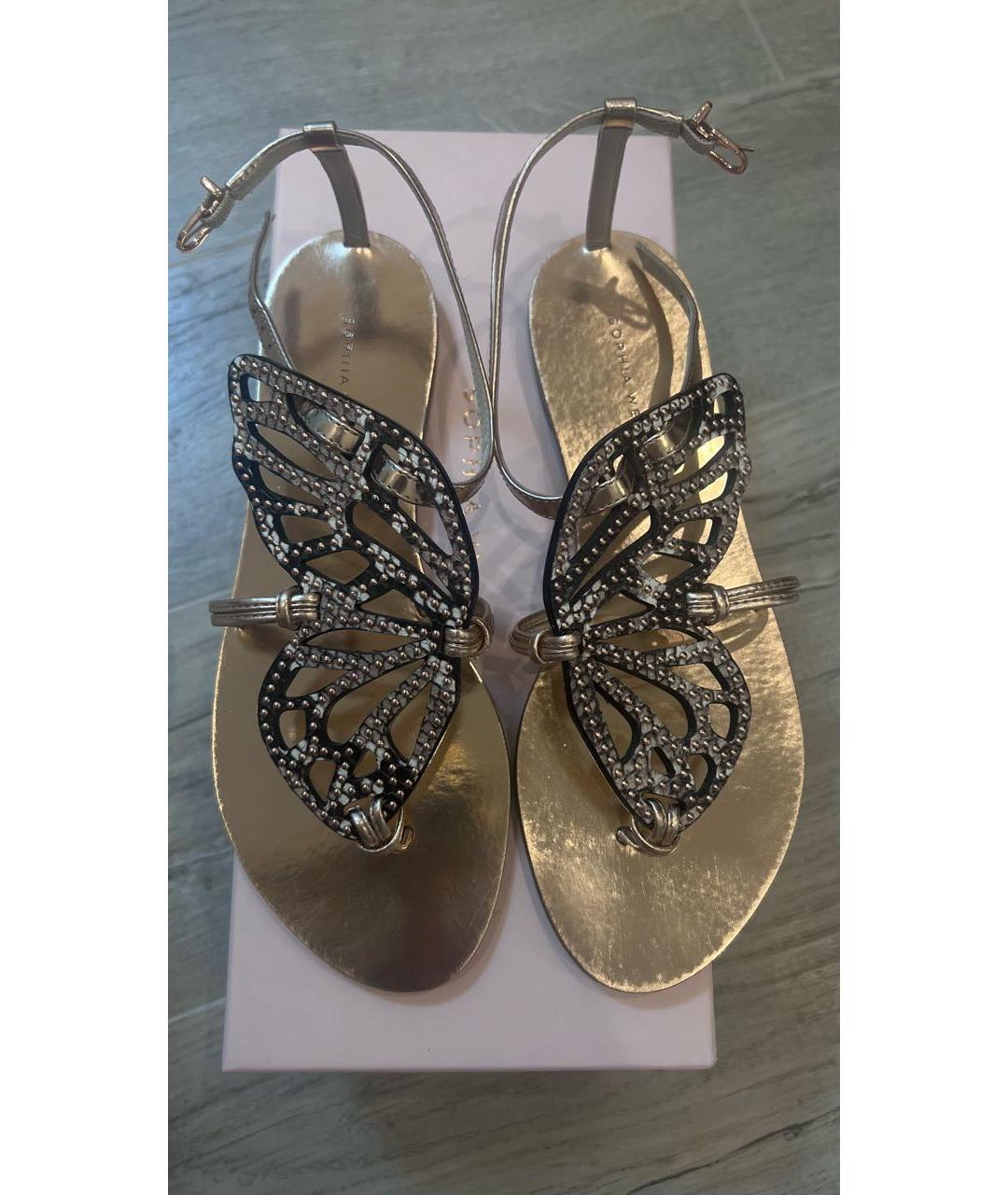 SOPHIA WEBSTER Золотые кожаные сандалии, фото 2