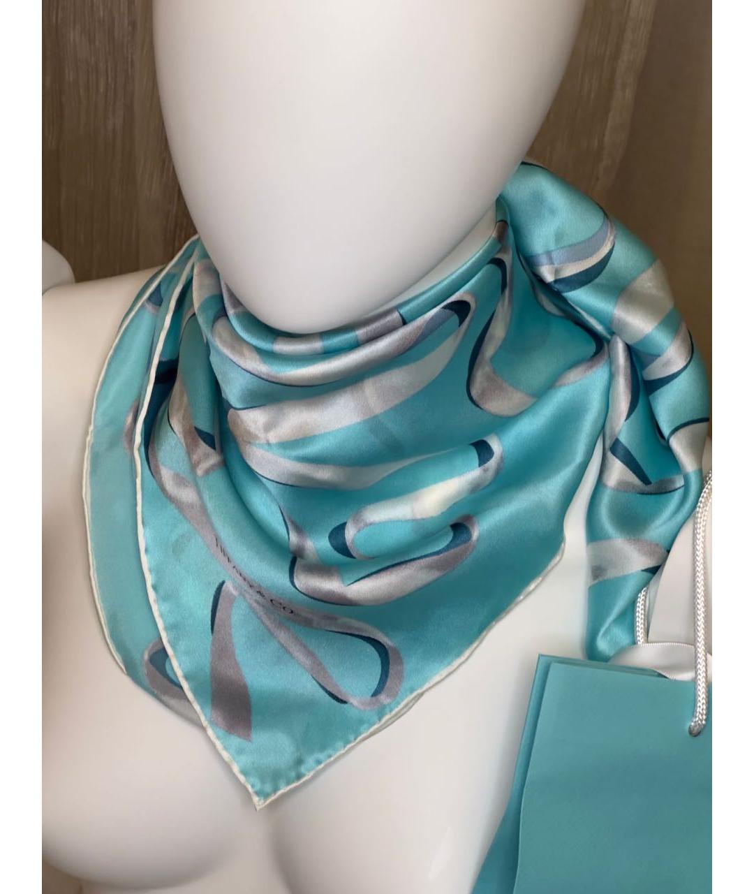 TIFFANY&CO Бордовый шелковый платок, фото 4