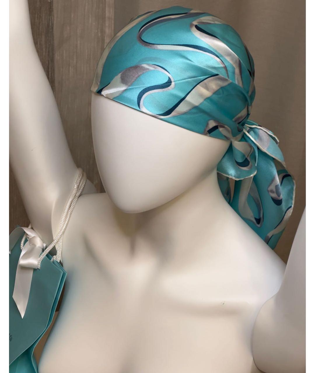 TIFFANY&CO Бордовый шелковый платок, фото 5