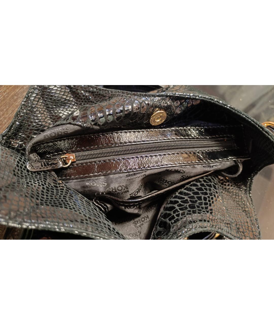 MICHAEL KORS Черная кожаная сумка с короткими ручками, фото 7