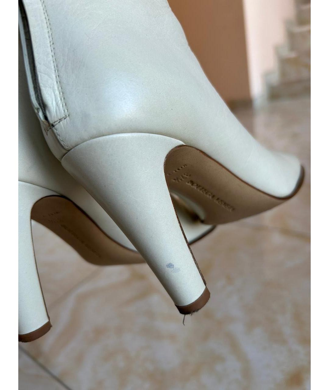 BOTTEGA VENETA Белые кожаные ботинки, фото 7