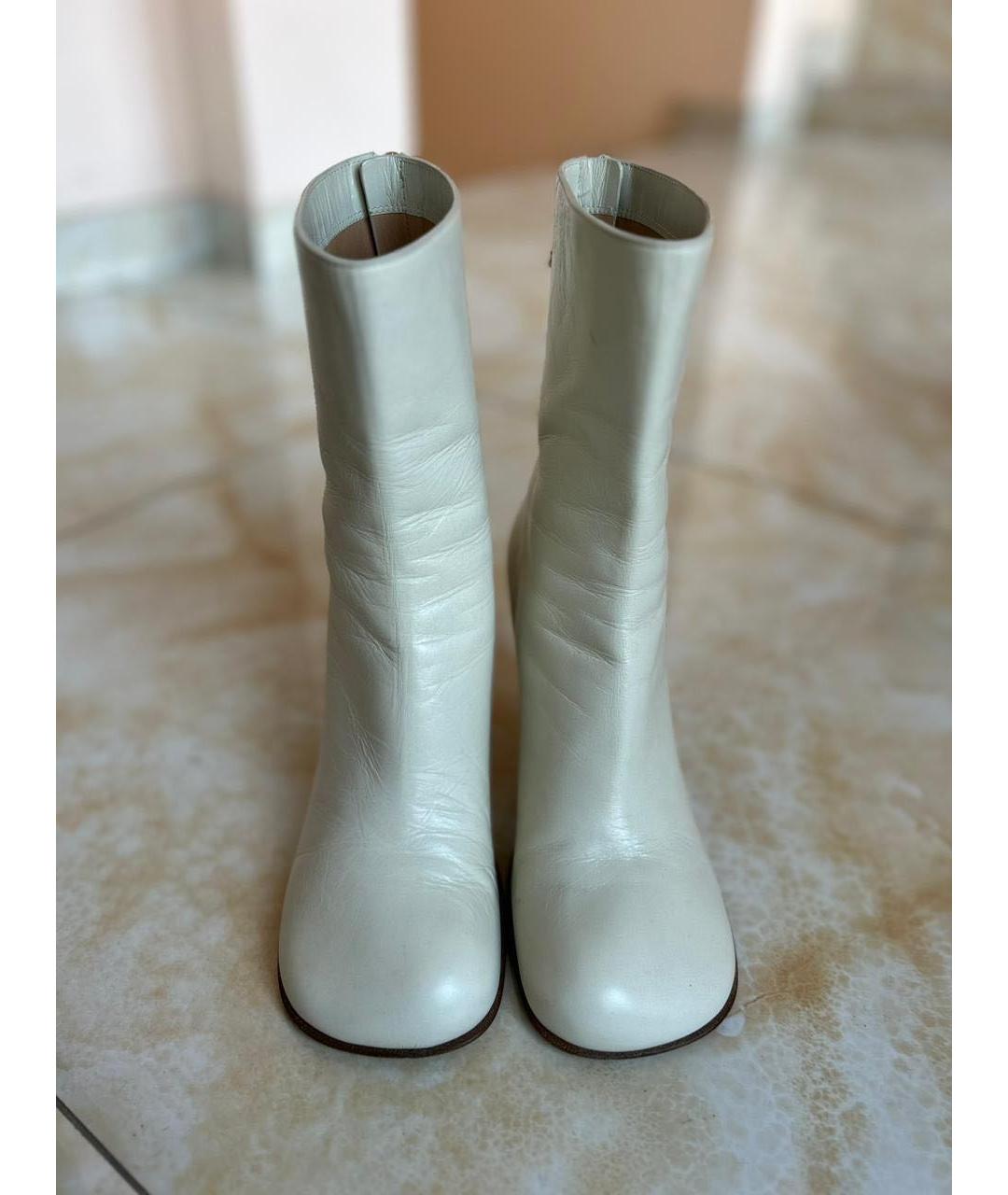 BOTTEGA VENETA Белые кожаные ботинки, фото 2
