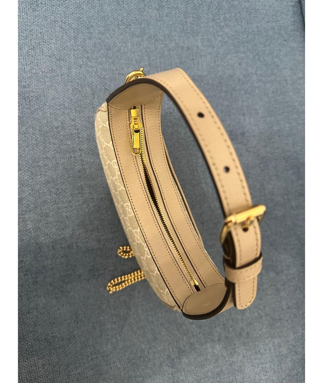 GUCCI Бежевая кожаная сумка с короткими ручками, фото 4