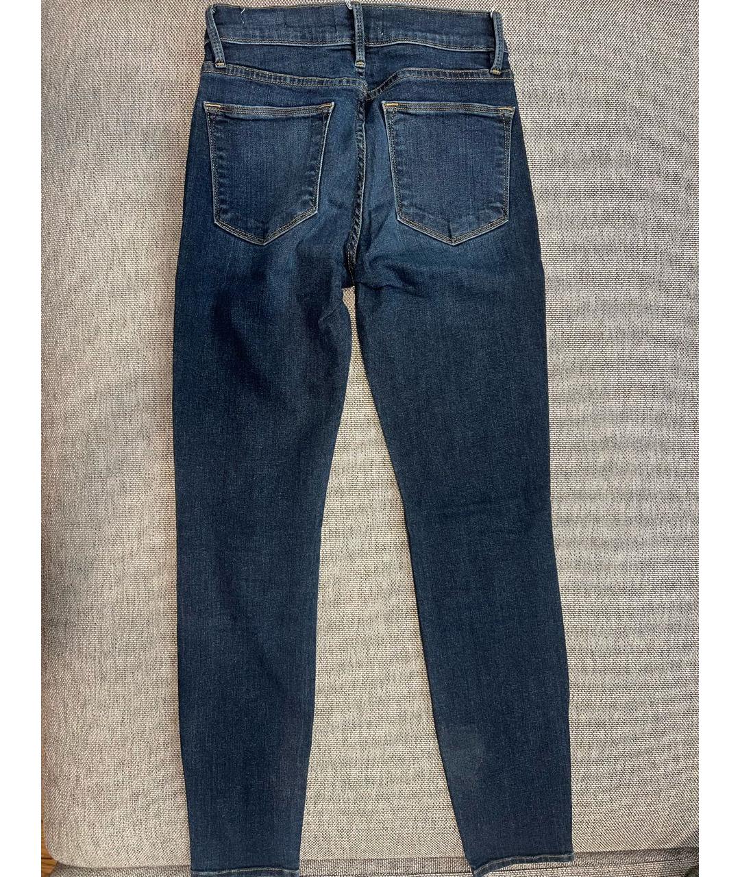 FRAME Темно-синие хлопко-полиэстеровые джинсы слим, фото 2