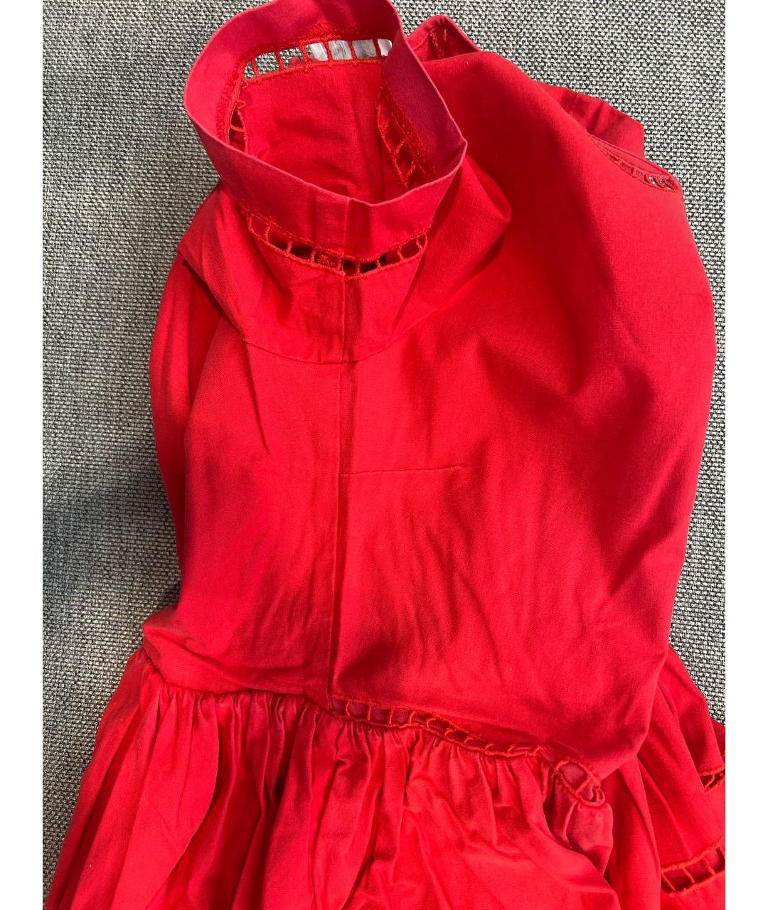 RED VALENTINO Красное полиэстеровое платье, фото 7
