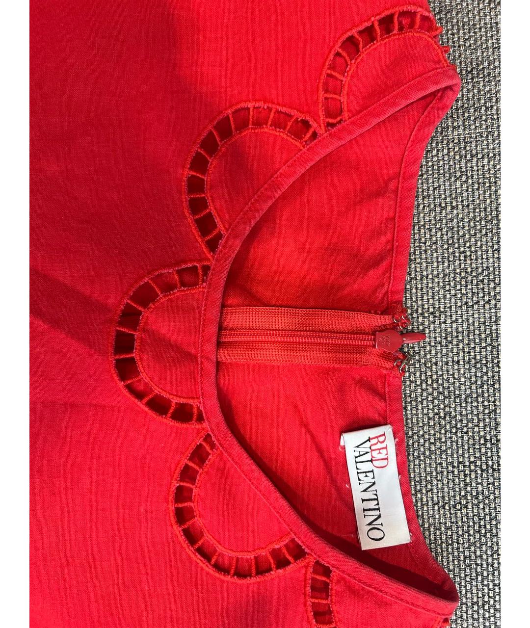 RED VALENTINO Красное полиэстеровое платье, фото 3