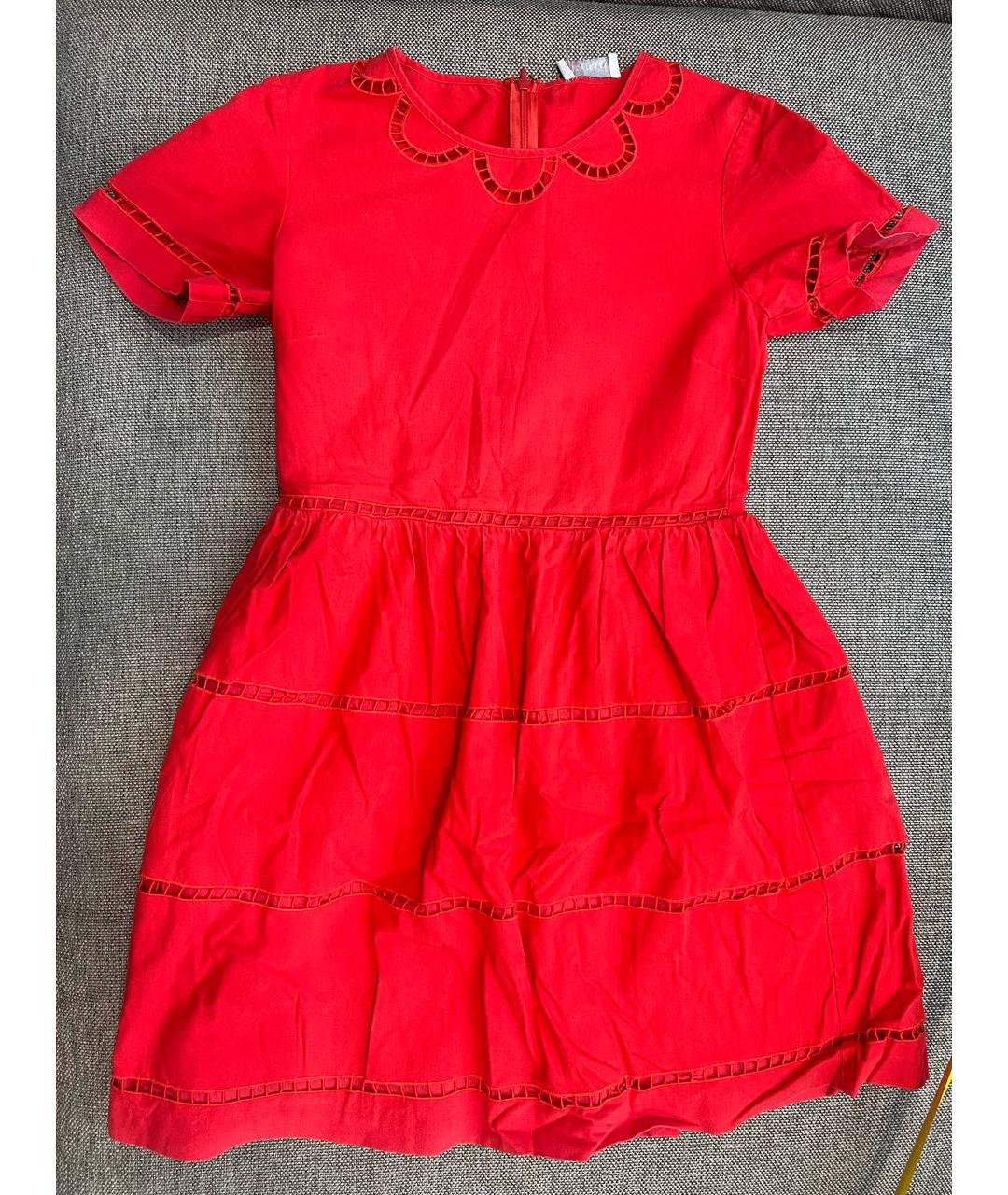 RED VALENTINO Красное полиэстеровое платье, фото 9