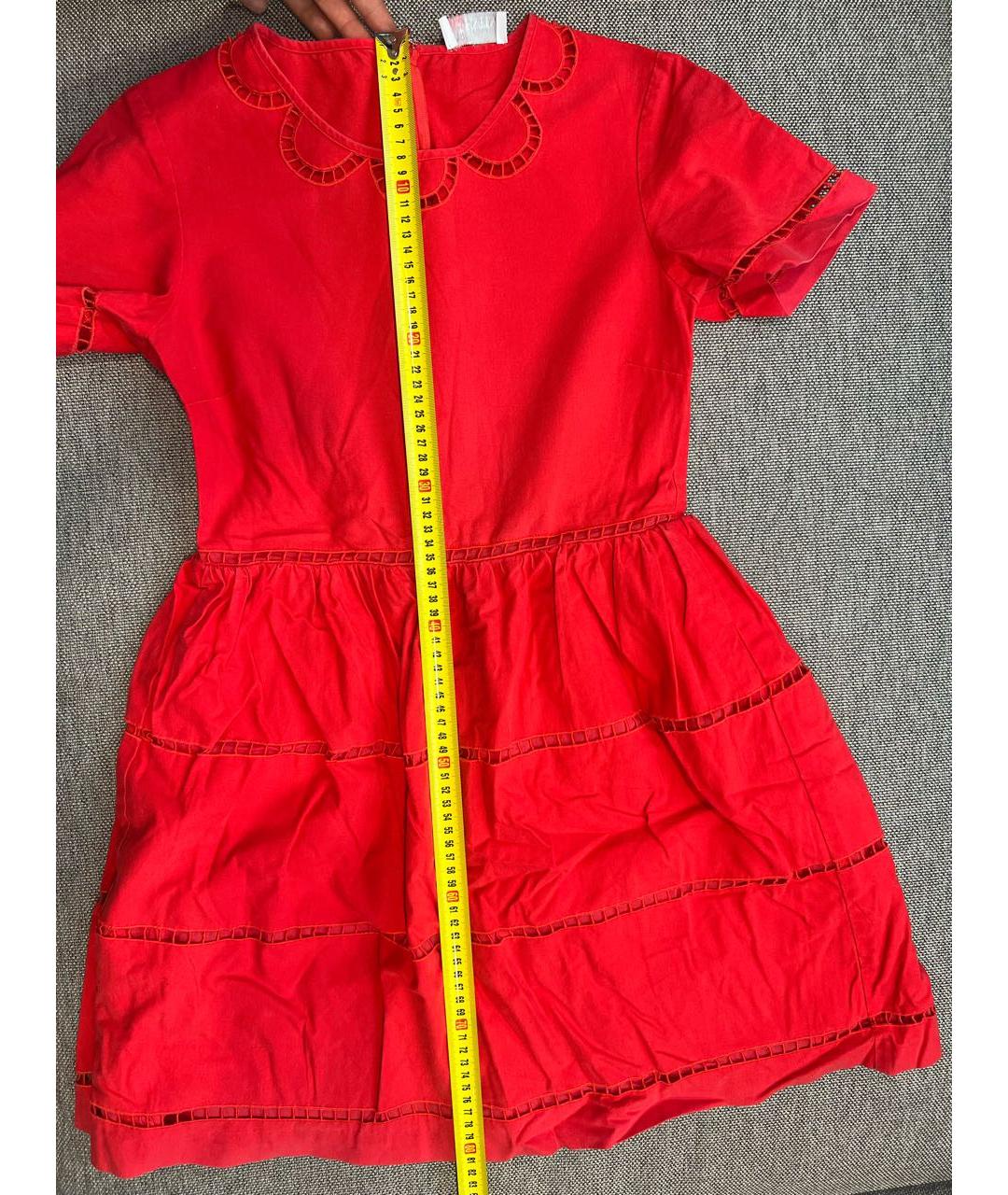 RED VALENTINO Красное полиэстеровое платье, фото 6