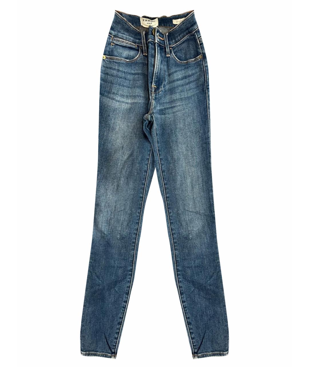 FRAME Синие хлопко-эластановые джинсы слим, фото 1