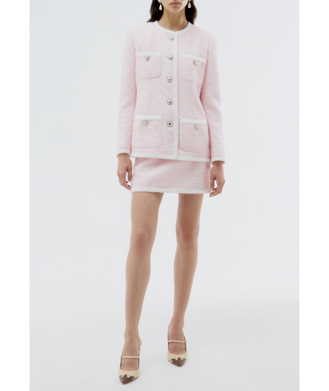 ALESSANDRA RICH Розовая полиамидовая юбка мини, фото 2