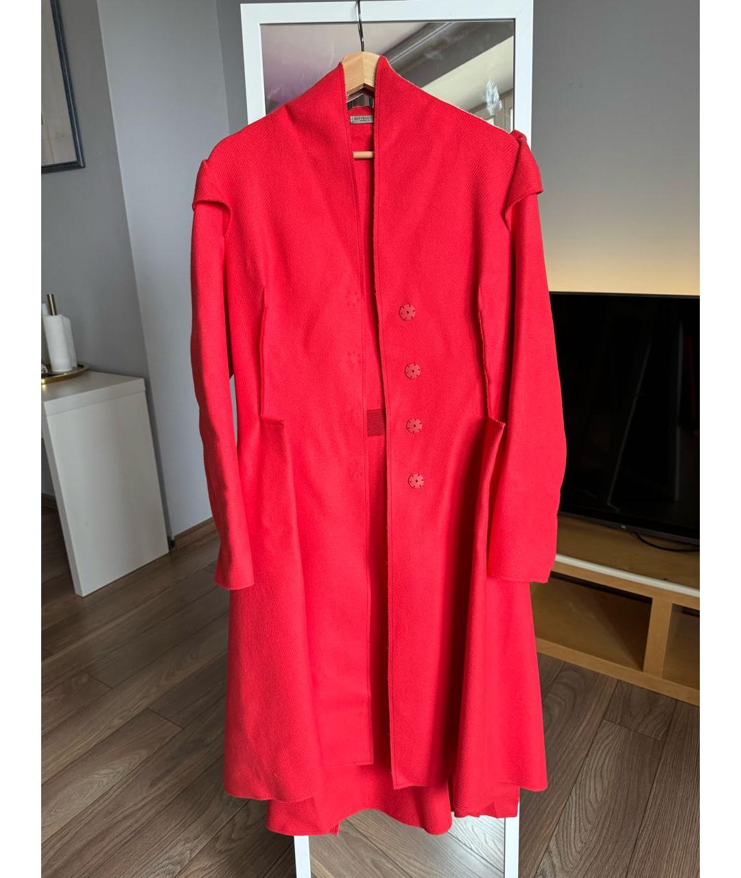 BOTTEGA VENETA Красное шерстяное пальто, фото 8