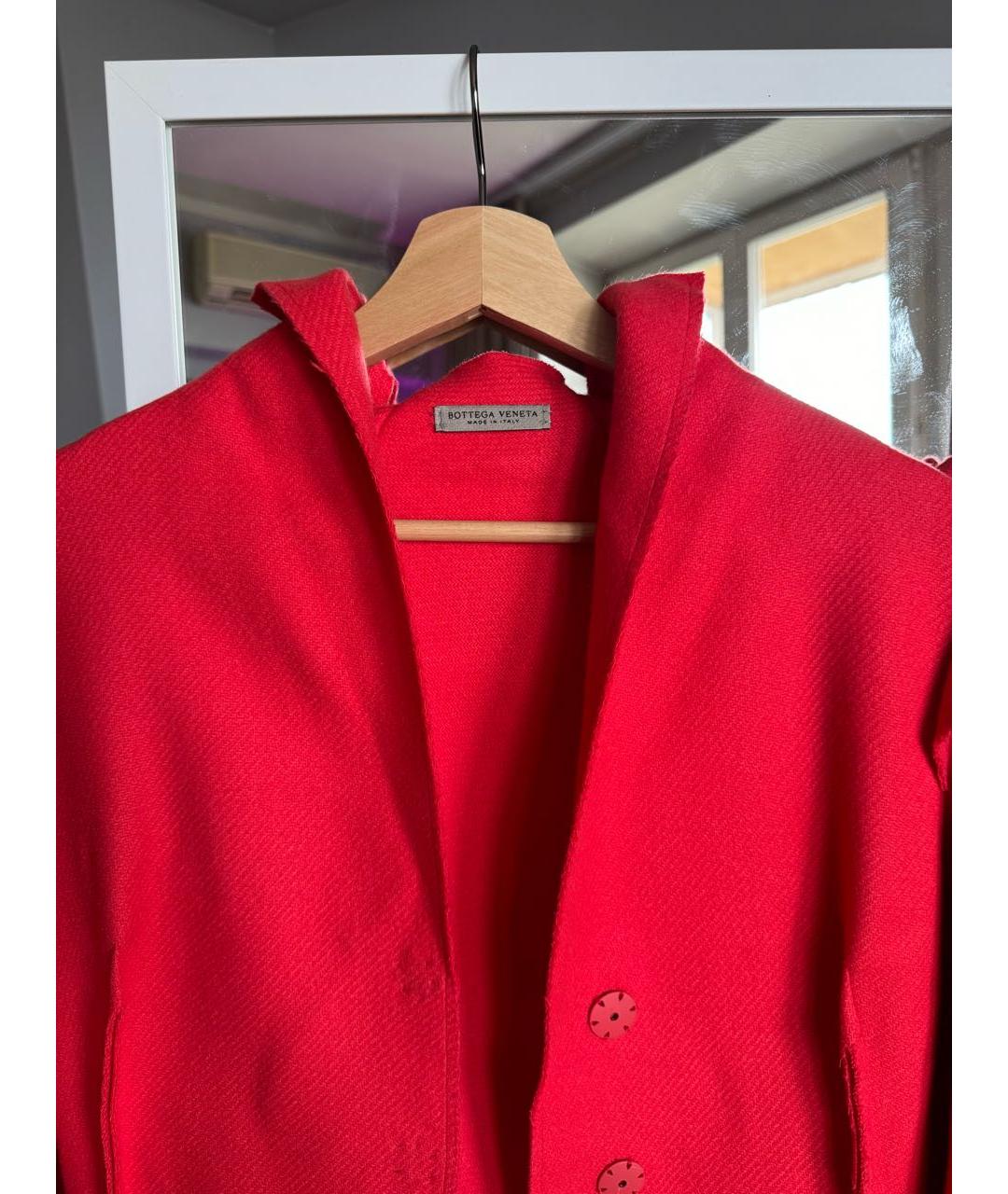 BOTTEGA VENETA Красное шерстяное пальто, фото 4