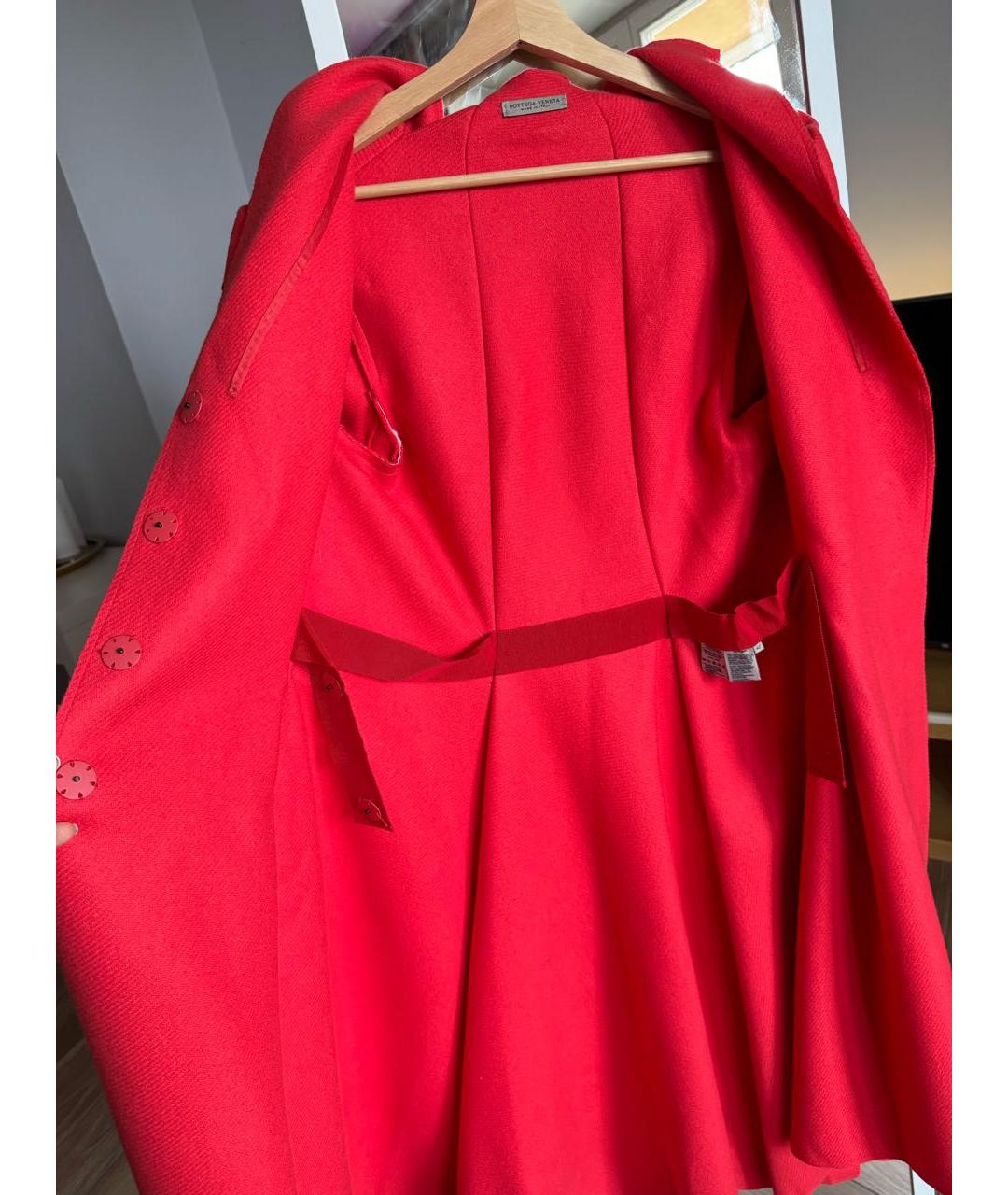 BOTTEGA VENETA Красное шерстяное пальто, фото 6