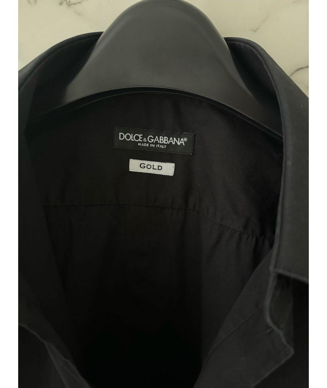 DOLCE&GABBANA Черная хлопковая классическая рубашка, фото 3