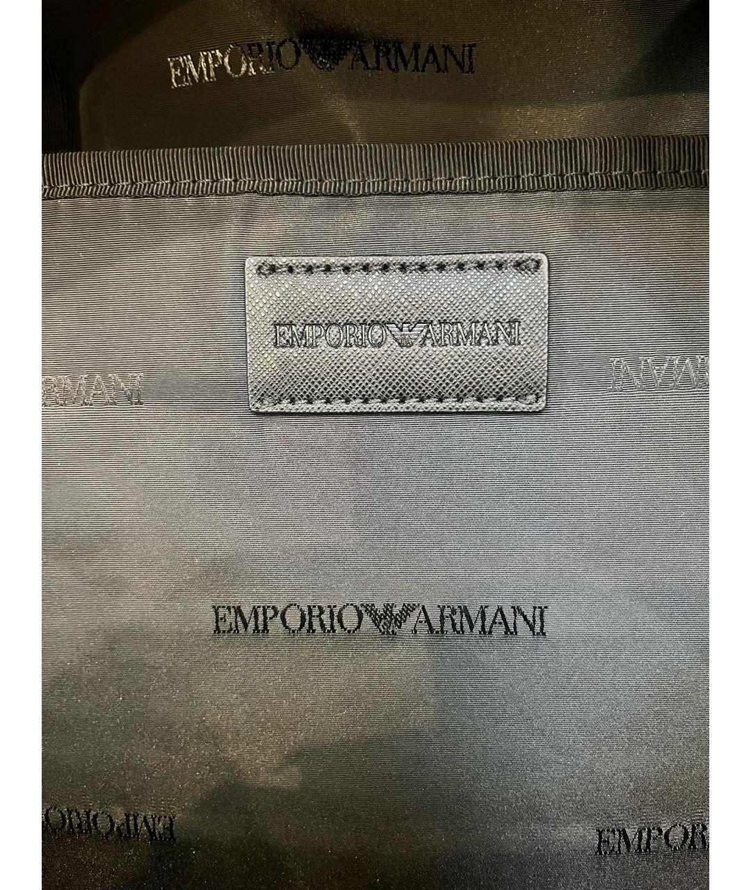 EMPORIO ARMANI Черный рюкзак из искусственной кожи, фото 5