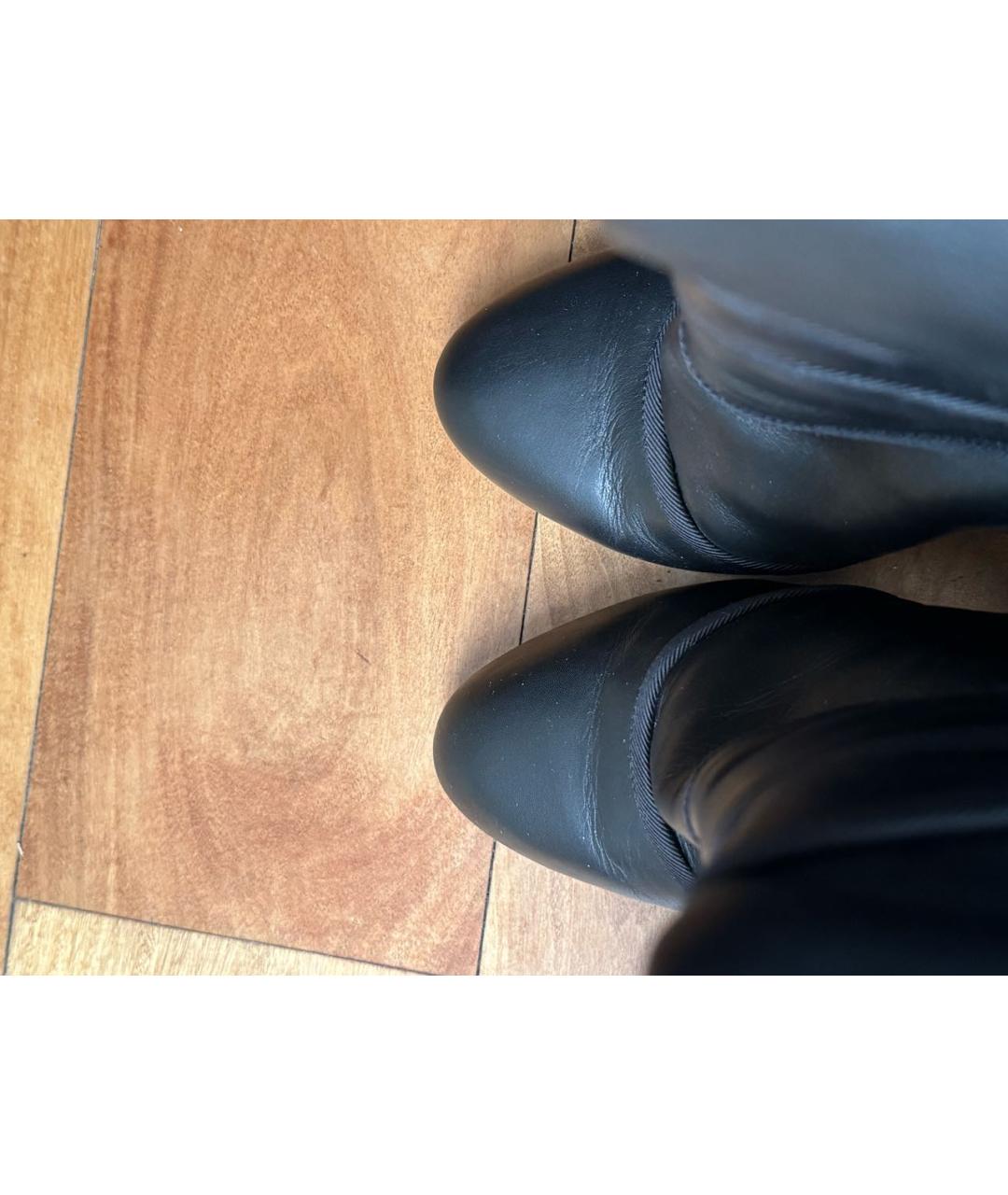 DOLCE&GABBANA Черные кожаные ботфорты, фото 4