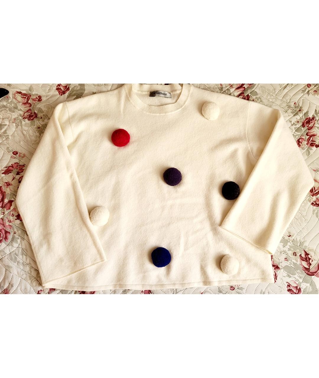 SPORTMAX Белый шерстяной джемпер / свитер, фото 7