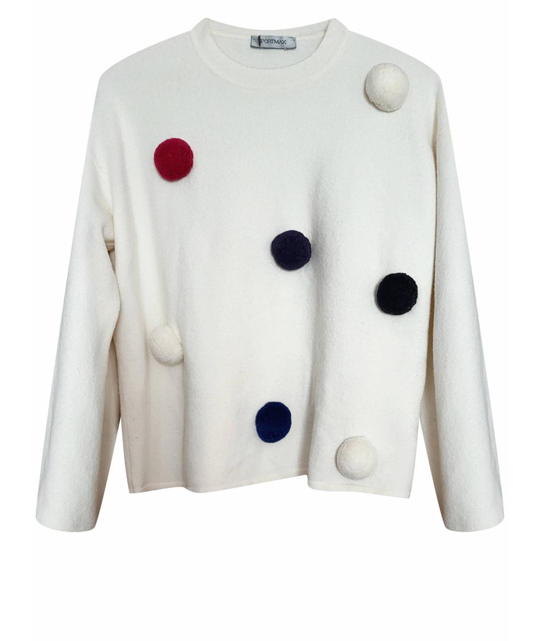 SPORTMAX Белый шерстяной джемпер / свитер, фото 1