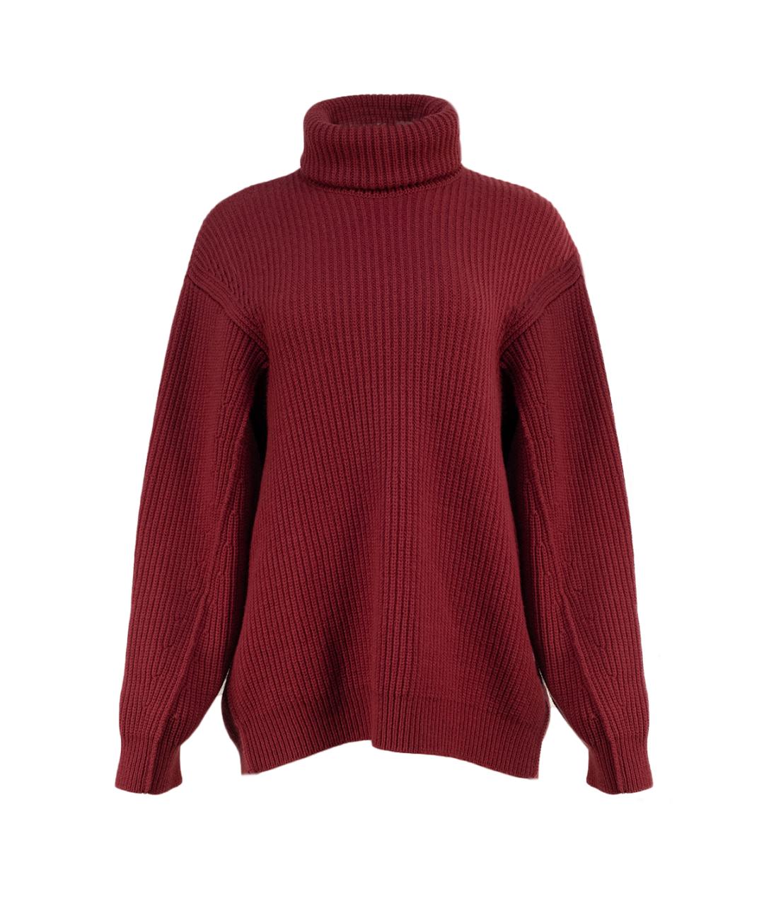 PHILOSOPHY DI LORENZO SERAFINI Бордовый шерстяной джемпер / свитер, фото 1